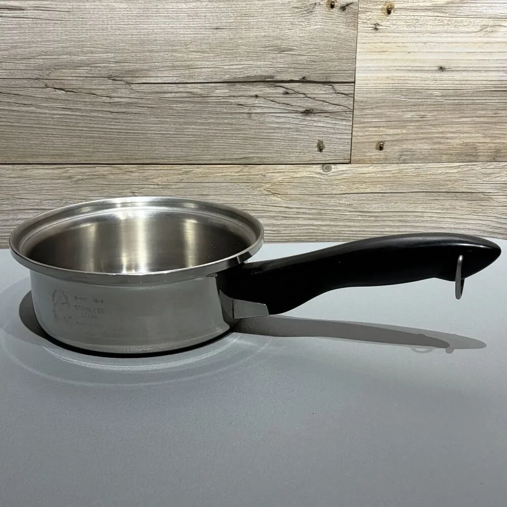 Vintage Colonial 1 Quart Sauce Pot Pan Stainless Steel Heavy Duty 3 Ply 18-8 USA